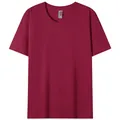 T-shirt da uomo a maniche corte in cotone bordeaux tinta unita presentata in piano - Taglia S / Top / Borgogna