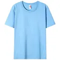 T-shirt classica da uomo a maniche corte azzurra con scollo rotondo in morbido cotone - Taglia S / Top / Celeste