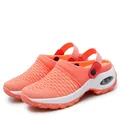 Comfortable coral mesh air cushion mules for women, summer breathable walking sandals - Orange