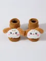 Detalle de calcetines de invierno para bebé con adorables caras de perro en 3D soft - Caramelo (JC227)