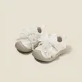 Eleganti scarpe da ginnastica per bambina in bianco crema con perle e fiocco - Taglia 16 (Lunghezza Interna 12.5cm) / Beige