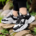 Leichte schwarz-weiße Sportschuhe für Jungen mit weicher Sohle zum Laufen. - Schwarz Weiß