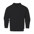 Vue détaillée de haute qualité d'un sweat-shirt noir pour homme avec col en V et polo - S / Hauts / Noir