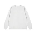 Front view of a minimalist heather grey long sleeve cotton t-shirt for men with round neck - Grayish White