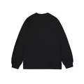 T-shirt classica da uomo a maniche lunghe nera con girocollo e polsini a coste - Taglia S / Top / Nero