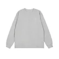 Detailed front view of a classic men's long-sleeve gray T-shirt with a crew neck design - Mixed Grey