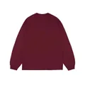 Classic men's minimalist crew neck long sleeve t-shirt in a deep solid burgundy color - Burgundy
