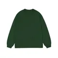 Minimalist men's long-sleeve t-shirt in dark green, comfortable cotton base layer - Green