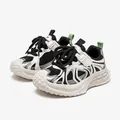 Sneakers chunky da donna in mesh bianco e nero con suola spessa a piattaforma alla moda - 27 / Nero Riso