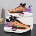 Chaussures de sport respirantes orange et violettes pour ados avec une boucle rotative - 31 / Dégradé Orange Violet