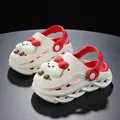 Cute white and red cartoon clog sandals for boys, waterproof and non-slip summer shoes - 28 / Beige Red