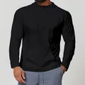 Men's black athletic hooded long-sleeve T-shirt with quick-dry fabric for outdoor sports - S / Tops / Active Black