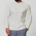 Men's breathable cooling quick-dry hooded athletic sun protection shirt, light grey - S / Tops / Bone White
