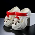 Witte kinderklompen met rode bandjes en schaapbedeltjes, zachte antislip strandsandalen - 28 / Beigerood