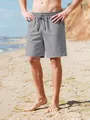 Pantaloncini da spiaggia casual in lino grigio traspirante per uomo con coulisse - Taglia S / Pantaloni e gonne / Grigio