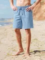 Pantaloncini da spiaggia da uomo in misto lino traspirante celeste con coulisse in vita - Taglia S / Pantaloni e gonne / Azzurro