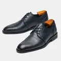Scarpe eleganti da uomo blu navy con trama coccodrillo e design stringato - Motivo a Coccodrillo (KD6274)