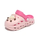Pink platform clog sandals with cute sheep charm accessory and thick non-slip sole. - 28 / Pink