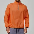 Men's ultra-thin quick-dry outdoor hiking jacket with 1/4 zip and stand collar in vibrant orange - S / Tops / Bright Orange