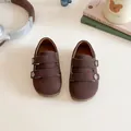Braune Kinder-Wildlederschuhe im Birkenstock-Stil mit praktischem Klettverschluss für Babys - Größe 21 (13.5cm) / Braun
