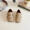 Khaki Wildleder Kinderschuhe mit Klettverschluss für Lauflerner - Größe 21 (13.5cm) / Khaki