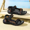 Lightweight breathable girls' sport sandals in black and orange for summer beach - 30 (Internal Length 19.5cm) / Black Orange Style (NB-1520-4)
