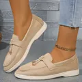 Comfortabele beige suède instapschoenen voor dames met zachte zool en slip-on ontwerp - 36 / Khaki