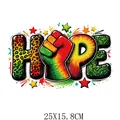 Juneteenth Black History HOPE heat transfer vinyl sticker for DIY clothes 25x15.8cm - HOPE Fist Symbol Theme (DF1194)