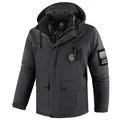 Men's casual outdoor winter padded jacket with hood and functional multiple pockets - XS / Tops / Dark Gray