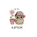 Autocollant de transfert thermique hibou mignon pour décoration de vêtements 4.8x5cm - 4.8x5cm