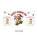 Feestelijke kerst gingerbread UV transfer sticker voor 16oz mokken, afmeting 24x11cm - Skaten Peperkoekman (UV014) / 24x11cm