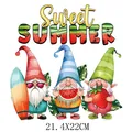 Patch de transfert thermique gnomes d'été pour vêtements et accessoires 21.4x22cm - 21.4x22cm