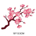 Élégant motif de branche de cerisier rose pour transfert thermique textile, 18x13,5 cm - Branche de Fleurs Roses (DH0435) / 18x13.5cm