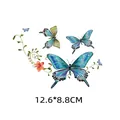 Autocollant de transfert thermique papillon bleu pour vêtements, taille 12,6x8,8 cm - Papillon Bleu-Vert (AT0389) / 12.6x8.8cm