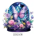 Watercolor butterfly and roses heat transfer sticker for clothing, 22x21cm size. - 22x21cm / Watercolor Butterfly (DS0300)
