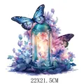 Watercolor butterfly and lantern heat transfer sticker 22x21.5cm - 22X21.5CM / Lantern Butterfly (DS0301)