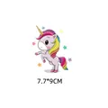 Cartoon unicorn rainbow heat transfer sticker for kids clothing 7.7x9cm - Purple Unicorn Style (AT0264)