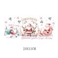 Christmas UV transfer sticker for 16oz glass mugs featuring Santa and reindeer 24x11cm size - Pink Santa Claus Reindeer (UV011) / 24x11cm