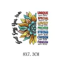Inspirational sunflower religious quote heat transfer sticker 8x7.3cm for clothes - God Says You Are Sunflower Quotes (AT2010) / 8x7.3cm