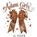 Parche de transferencia térmica DIY lazo hojas de otoño para ropa Acción de Gracias - Estilo Lazo de Niña de Otoño (DS0649)