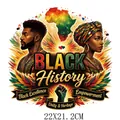 Juneteenth Black History heat transfer patch for clothes, 22x21.2cm - African Woman Portrait and African Map (DF1188)