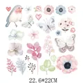 Floral and butterfly watercolor heat transfer iron-on patches for clothes 22.6x22cm - 22.6x22cm / Watercolor Floral Bird Set (DH0455)