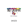 Patch thermocollant papillon arc-en-ciel avec slogan No Drama Please 8x5cm pour vêtements - 8x5cm