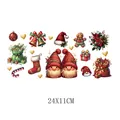 Kerst UV-transferstickervel voor mokken met kabouters en feestelijke iconen 24x11cm - Klassieke Kerstcollectie (UV015) / 24x11cm