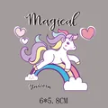 Patch termoadesiva con unicorno per abbigliamento bambini DIY, misura 6x5,8 cm - Stile Unicorno in Corsa (AT0155)