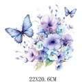 Beautiful watercolor butterfly floral heat transfer sticker for clothes, 22x20.6cm size - Soft Butterfly Flower (DS0309)