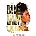 Empowering Black girl power heat transfer sticker decal in gold glitter 19x25cm - Profile Gold Butterfly Black Girl Style (DH1590)