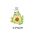 Adesivo a trasferimento termico a forma di gatto avocado per vestiti fai-da-te 4,9x6 cm - Stile Gatto Avocado (AT0375)