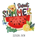 Autocollant de transfert thermique pastèque Sweet Summer pour T-shirts, 22x20,5cm - 22x20.5cm