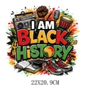 Juneteenth Black History Month iron-on heat transfer sticker for clothing, 22x20.9cm - Black History Graffiti Collage (DF1191)